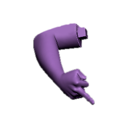 Wednesday Futa - Right Arm - Middle Finger With Base IT Hand And Plinth