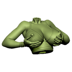 Gamer Girl 4 Futa - Upper Body - SFW Holding Breasts