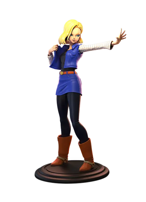 3D Print of Android 18 from Dragonball wearing her classic outfit by Azerama