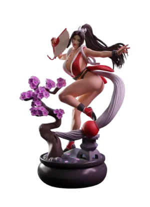3D Print of Mai Shiranui from The King of Fighters wearing her classic red kimono by Abe3D