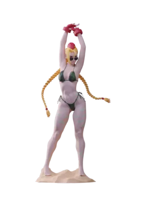3D Print of Cammy from Street Fighter standing and wearing a bikini by Abe3D