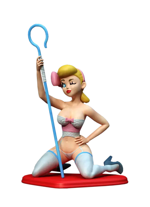3D Print of Bo Peep from Toy Story on her knees while wearing lingerie by Exclusive3DPrints