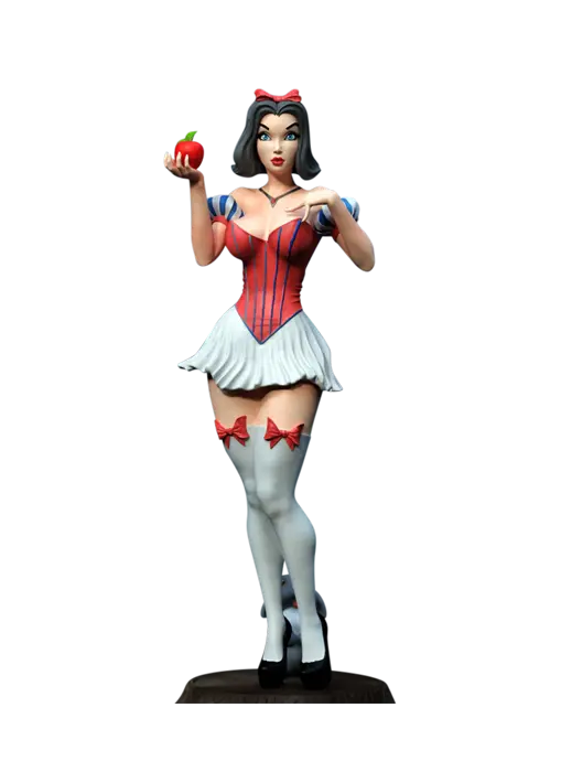 3D Print of Snow White from Disney holding an apple in her hand by Exclusive3DPrints